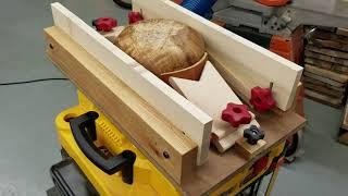 Flatten a bowl bottom with a thickness planer (safety upgrade)