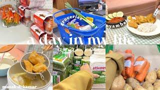 A DAY IN MY LIFE ANAK KOST : kuras kulkas, grocery shopping, food prep, masak di kamar