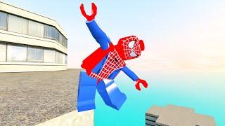 Lego Spiderman Ragdolls Physics (GMOD) Episode 584