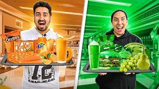 COMENDO NO SHOPPING MAS SÓ PODE VERDE E LARANJA | Gabriel e Shirley 2.0