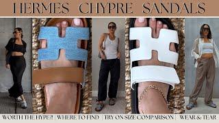 HERMES CHYPRE SANDALS REVIEW |  WORTH IT?! | SIZING | TRY ON | HOW TO BUY | CHYPRE VS ORAN | OUTFITS