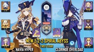 【GI】C0 Navia Hyper and C0 Clorinde Overload - NEW 5.2.Phase 2 - Spiral Abyss - Floor 12 9 Stars