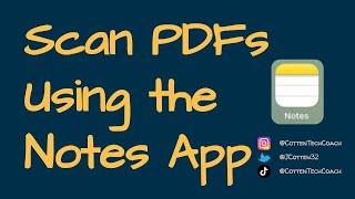 Scan PDFs Using the Notes App on iPad or iPhone