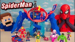 Spiderman WEB QUARTERS Playset!! No Way Home Spidey and Amazing Friends Figures Playskool Song