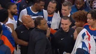 Donte DiVincenzo heated exchange with Rick Brunson after first game back vs Knicks 