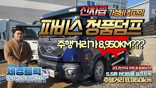 실주행거리가 8,950km?? 완전 신차급 현대 파비스 정품덤프트럭 5.5톤 승인난 300마력의 가성비 최고의 중고 화물차