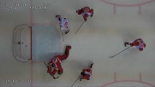 Puck hits the in-goal camera | Videogoal system for ice hockey