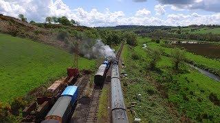 Aerial Drone Footage Churnet Valley Railway, 14th May 2017. Extended Video. Cheddleton, Staffs, UK.