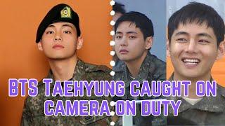 BTS News! Taehyung caught on camera on duty wearing military uniform!