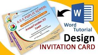 How to Design Invitation Card in word | Annual Function | Word Tutorial | Invitation Card Tutorial |