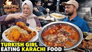 Turkish Girl Trying Pakistani Food | 24 Items in 24 Hours ft @TurkanAtay  | Javed Nihari & More