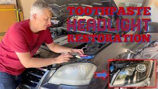 Headlight Toothpaste Hack to Restore Faded Dull Yellowed Headlights!  Does it really work?