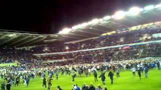 Pitch invasion part 1 at the Madjeski; Reading FC