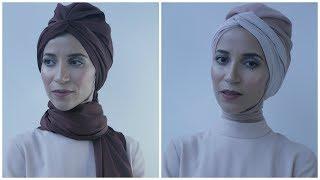 TURBAN TUTORIAL |  عمل توربان يغطي الرقبه شكلة روعة