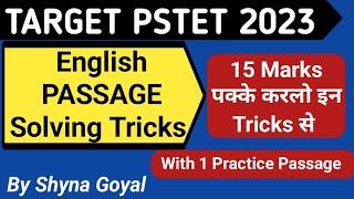 English PASSAGE Solving Tricks for PSTET 2023|English Preparation PSTET|Shyna Goyal