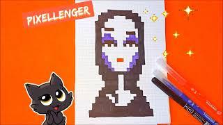 Как нарисовать Мортиша Семейка Аддамс по клеточкам How to Draw Morticia The Addams Family Pixel Art