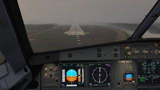 Flybywire A32nx CAT3 autoland in bad weather and bad visibility | MSFS