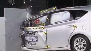 2012 Crash Test Toyota Prius V IIHS Small Overlap Test [Poor]