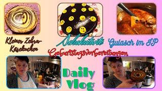 Daily Vlog / Schokotorte / Kleiner Zebra-Käsekuchen / Gulasch im IP für Manuels 25.Geburtstag