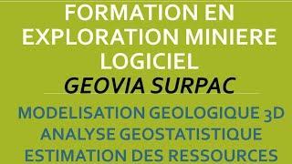 Formation complète logiciel GEOVIA Surpac, exploration minière