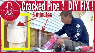 How to Fix a Crack in Drain Pipe | Repair PVC Pipe use Repair Coupling