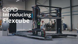 The Flexcube: a compact, high-performance 3D printer designed for efficient, scalable manufacturing.