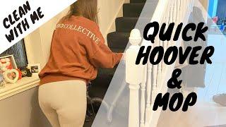 Clean With Me | Quick Hoover & Mop | Kate Berry | No Talking