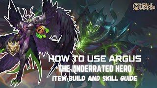 How To Use Argus | Argus Full Walktrough: Skills, Emblems, and Winning Combo's | MLBB