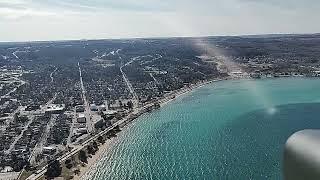 Downtown Traverse City and the water front of West Grand Traverse Bay