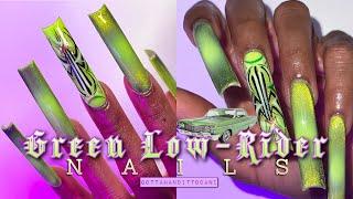 Green Gothic Low Rider Inspired Nail Tutorial 