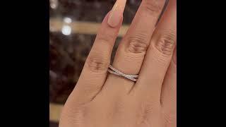 CLASSIC X CRISS CROSS CREATED DIAMOND WEDDING BAND by Evani Naomi Jewelry