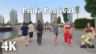 Walking in the Big Festival In Vancouver (Pride Day) 2023 4K Canada 