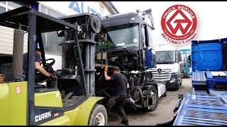 Truck disassembly and loading in Germany - Actros 1845