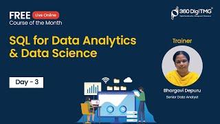 SQL for Data Analytics & Data Science | Day 3 | 360DigiTMG