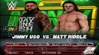 WWE 2k21 Jimmy Uso Vs Matt Riddle PPSSPP Gameplay |