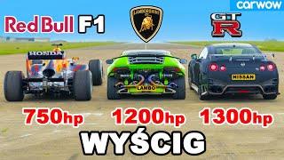 Bolid F1 v Lamborghini 1200 KM v GT-R Nismo 1300 KM: WYŚCIG