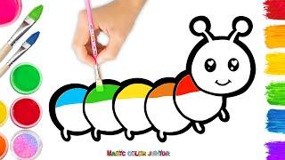 Drawing and Coloring a Worm | Easy Drawing | Step By Step