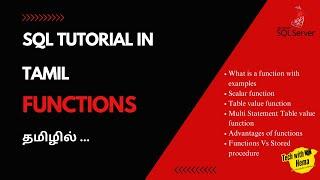 Function in SQL | SQL Functions| Functions in SQL | SQL in tamil | Tech with Hema |#sql #sqlintamil