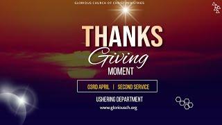 Thanksgiving Moment | Ushering Department | Glorious Church of Christ Ministries