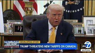 One day after pausing trade war with Canada and Mexico, Trump threatens to impose new tariffs