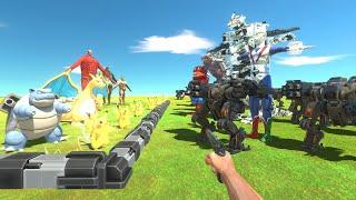 FPS Avatar Rescues Titans & Pokemons and Fights Robot Team - Animal Revolt Battle Simulator