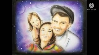 Caricature, cartoon portrait of your family