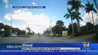 Exclusive: Dashcam Video Of Gas Tank Explosion In Doral