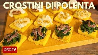 CROSTINI DI POLENTA GRIGLIATI di Benedetta Rossi - Ricetta TV Fatto in Casa per Voi