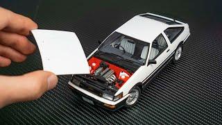 Toyota AE86 Corolla Levin GT-APEX `85 Aoshima 1/24 (Model Car build)