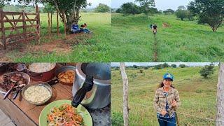 PREPARANDO E LEVANDO ALMOÇO PARA O SALGADINHO , E VACINANDO O GADO