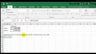 Excel Dersleri - Excelde Yüzde Hesaplama Örnekleri ve Formülleri