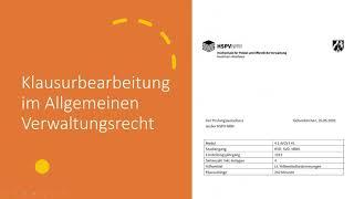 Klausurbearbeitung im Verwaltungsrecht (Prof. Dr. Thorsten Attendorn)