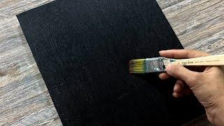 Stunning scenery on black canvas | Acrylic painting techniques for beginners