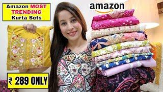 Amazon Partywear Kurti/Kurta Set Haul Starting 289Embroidery & Sequence Special Designer Kurta sets